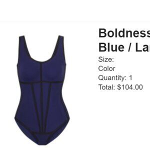 Honeylove Bodysuit Navy Blue and Black, Size Large